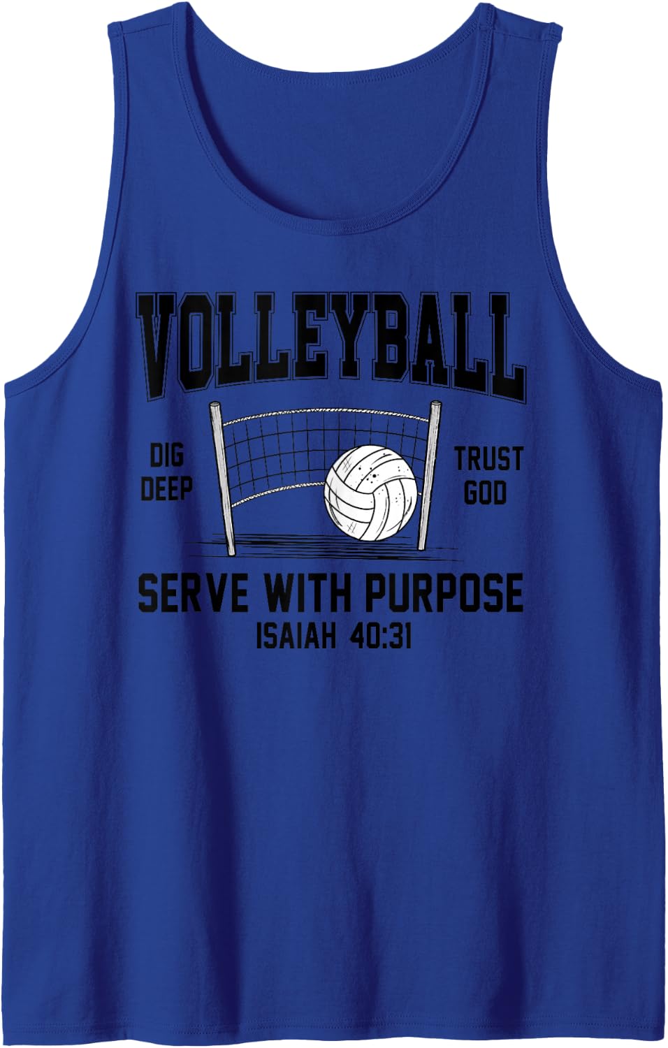 Volleyball Serve with Purpose Faith Christian Volleyball Mom Tank Top - Royal Blue