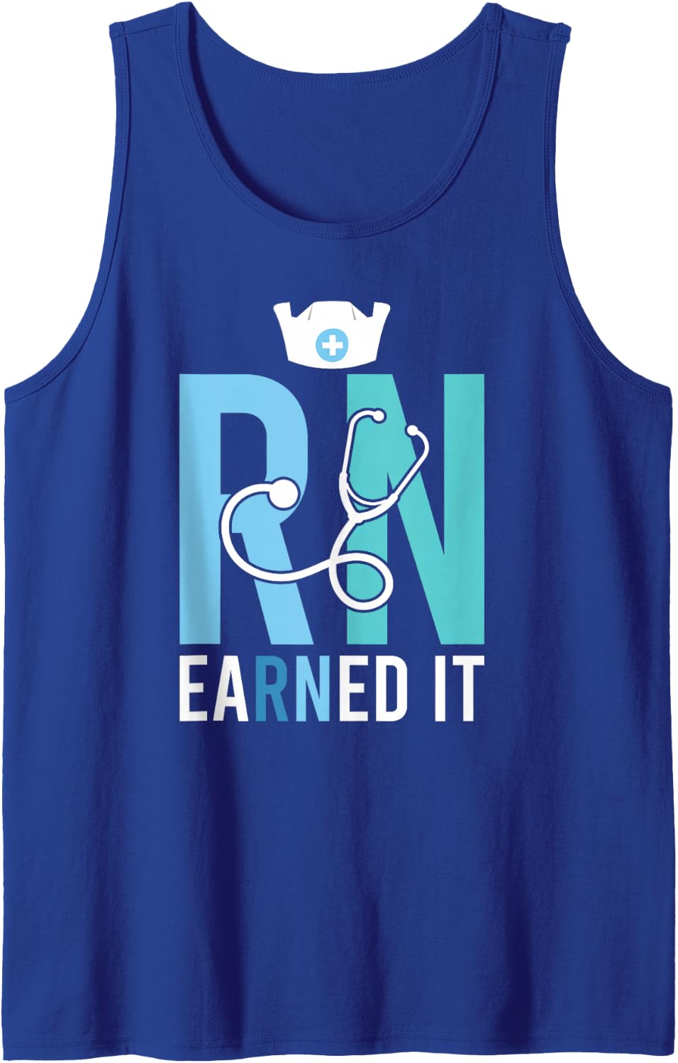 RN Earned It Registered Nurse Graduation RN Graduate 2027 Sleeveless Tank Top - Royal Blue