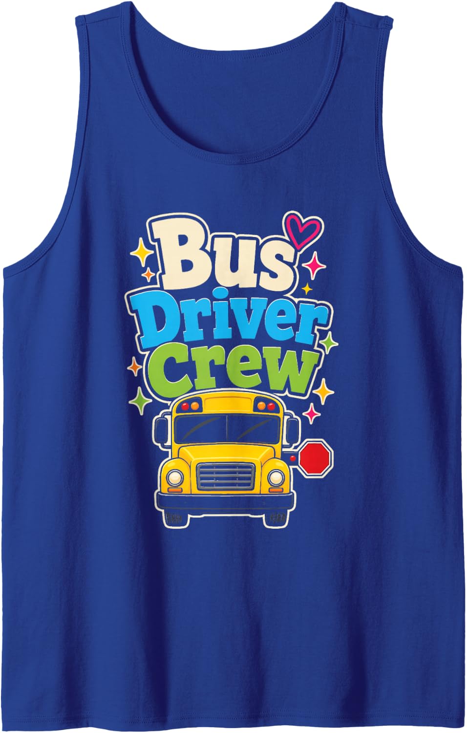 School Bus Driver Crew Matching Staff Squad Sleeveless Tank Top - Royal Blue