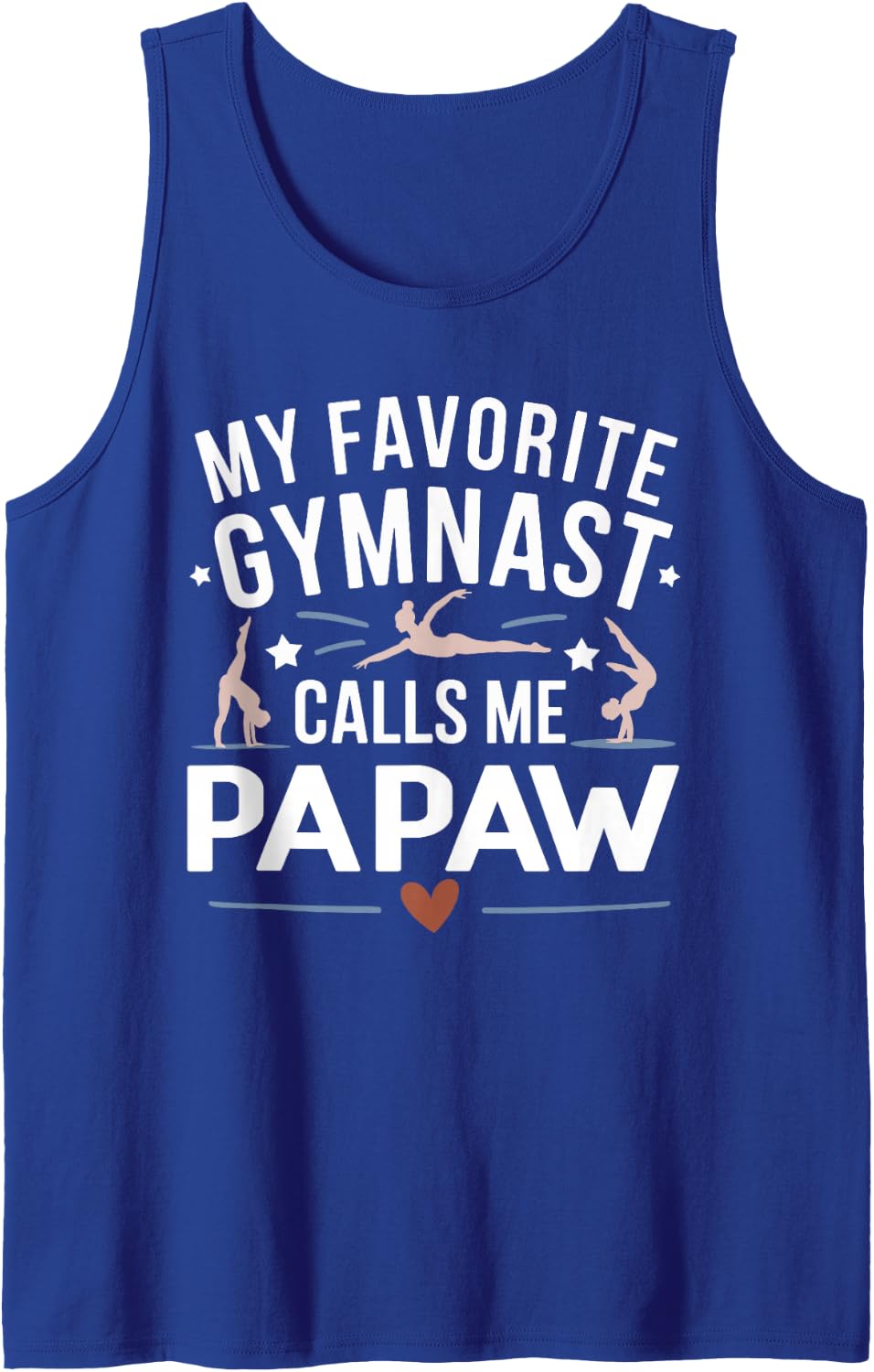My Favorite Gymnast Calls Me Papaw Gymnastics Sleeveless Tank Top - Royal Blue