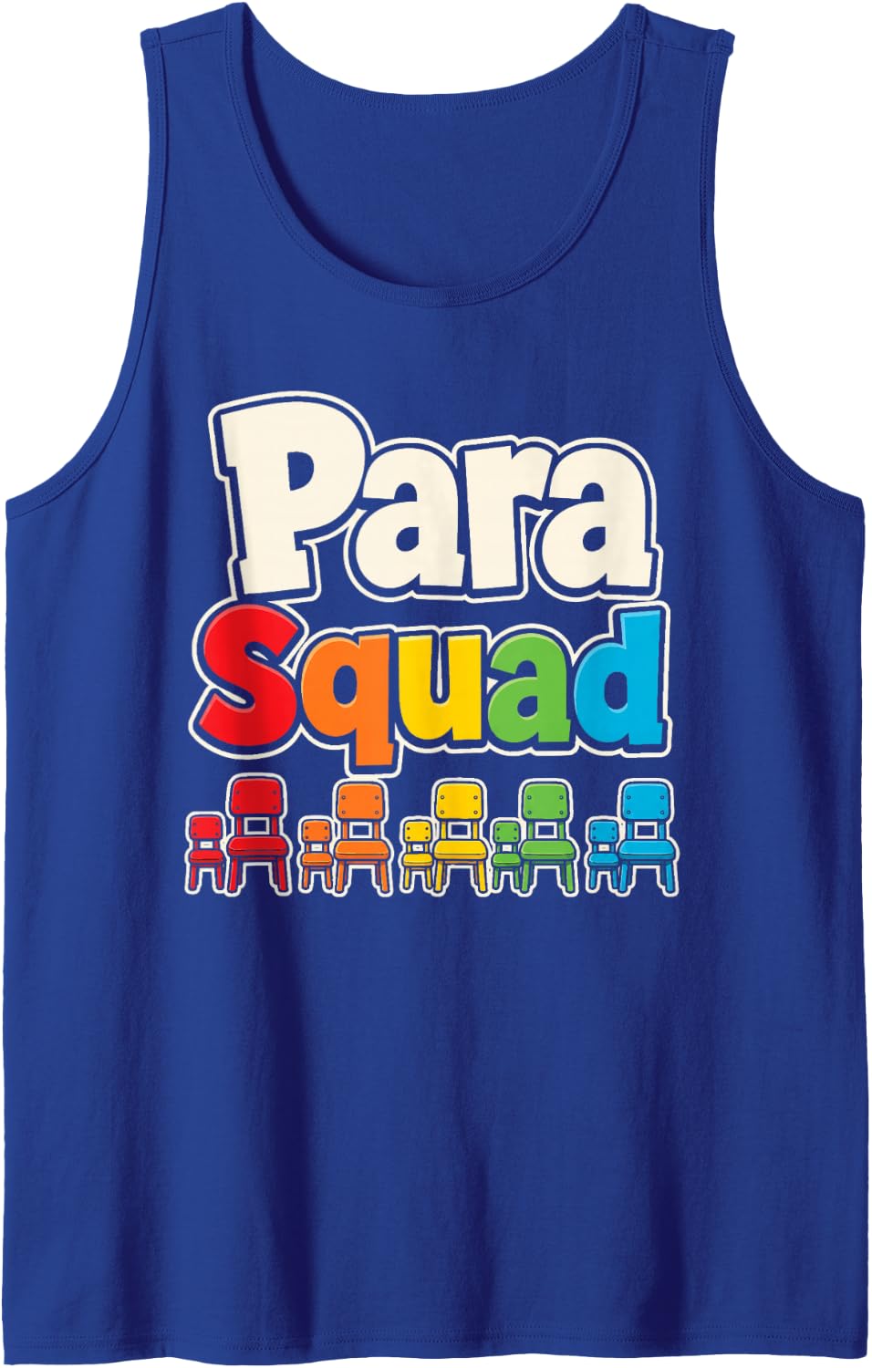 para Squad Paraprofessional Elementary School Aide Gift Sleeveless Tank Top - Royal Blue