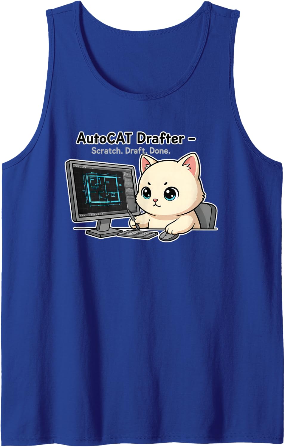 I’m an Autocad Drafter I Search and Delete Sleeveless Tank Top - Royal Blue