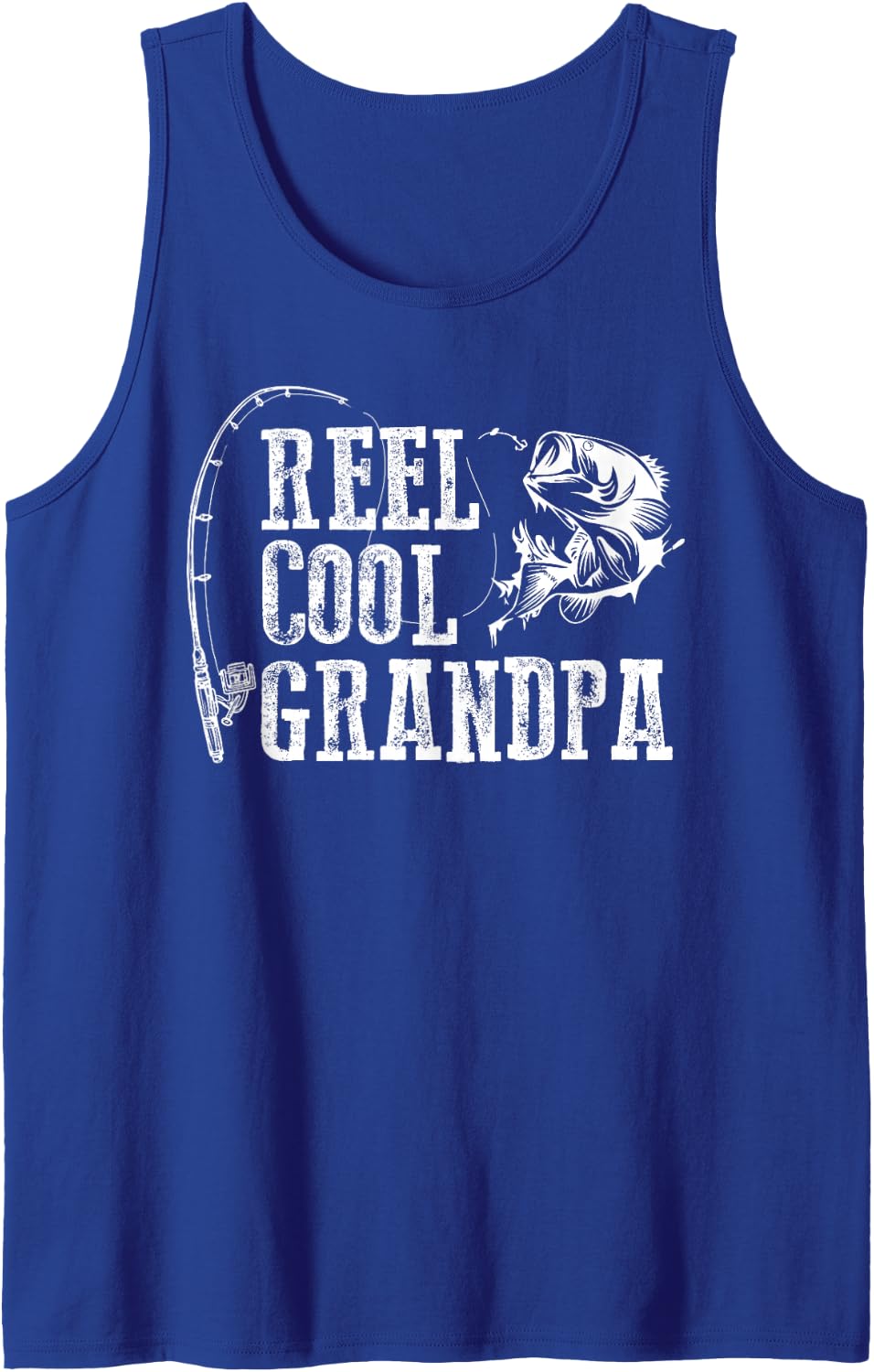 Mens Grandpa Fishing: Reel Cool Grandpa Tank Top - Royal Blue