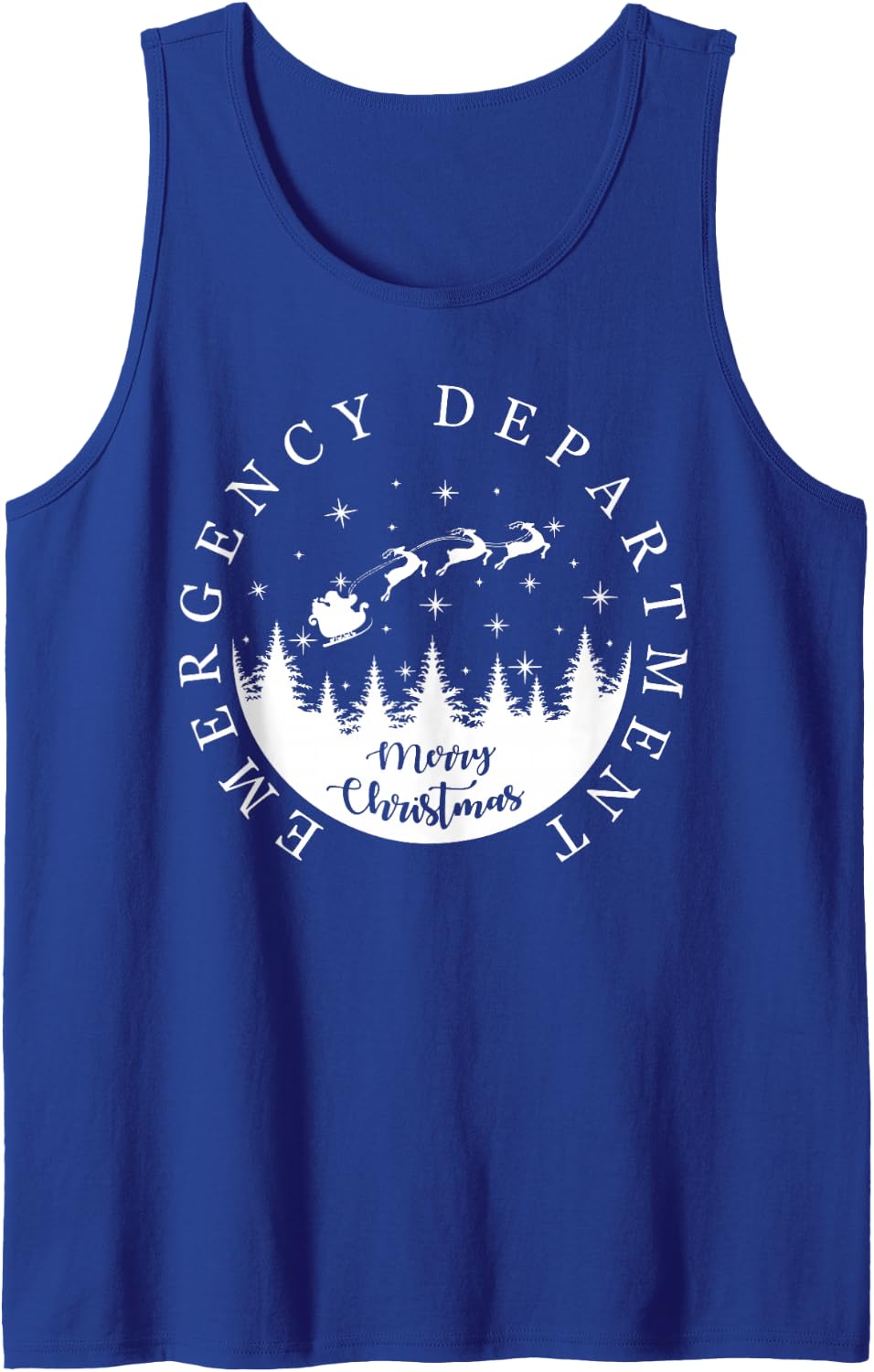 Emergency Department Emergency Room Tech Christmas ER Nurse Sleeveless Tank Top - Royal Blue