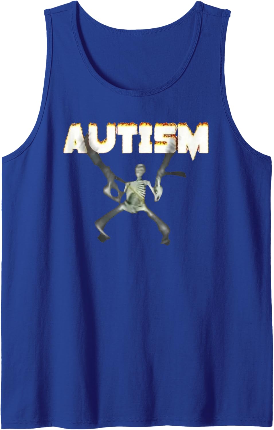 Autism Awareness Skeleton – Supportive Graphic Sleeveless Tank Top - Royal Blue