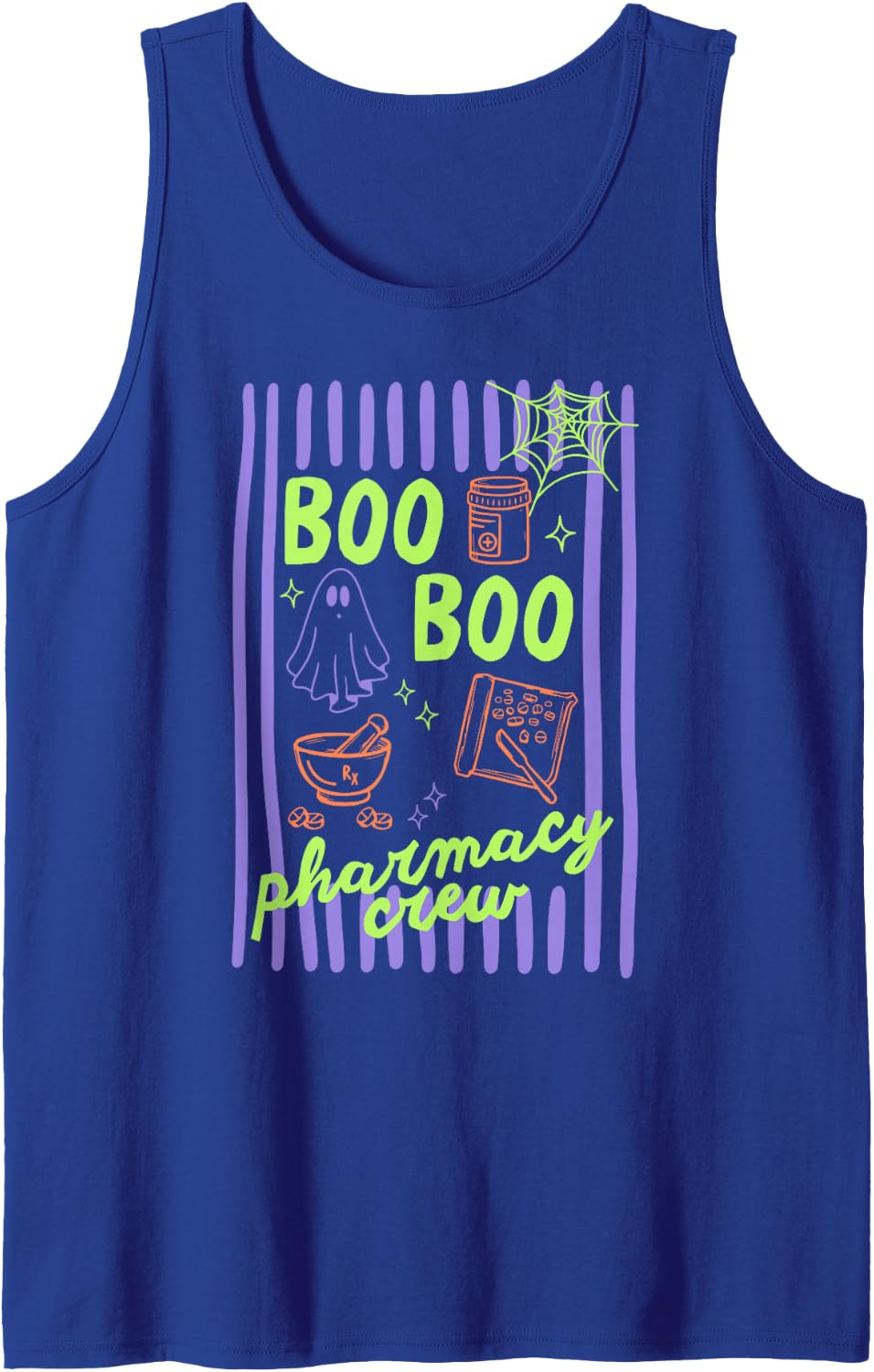 Pharmacy Tech Halloween, Pharmacist, Pharmacy Technician Tank Top - Royal Blue