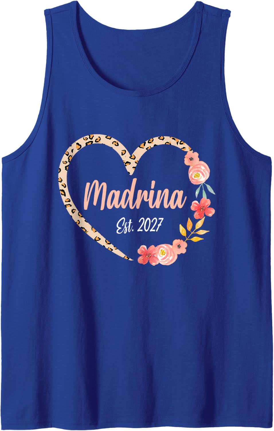 Madrina Est.2027 Spanish Godmother Pregnancy Announcement Tank Top - Royal Blue