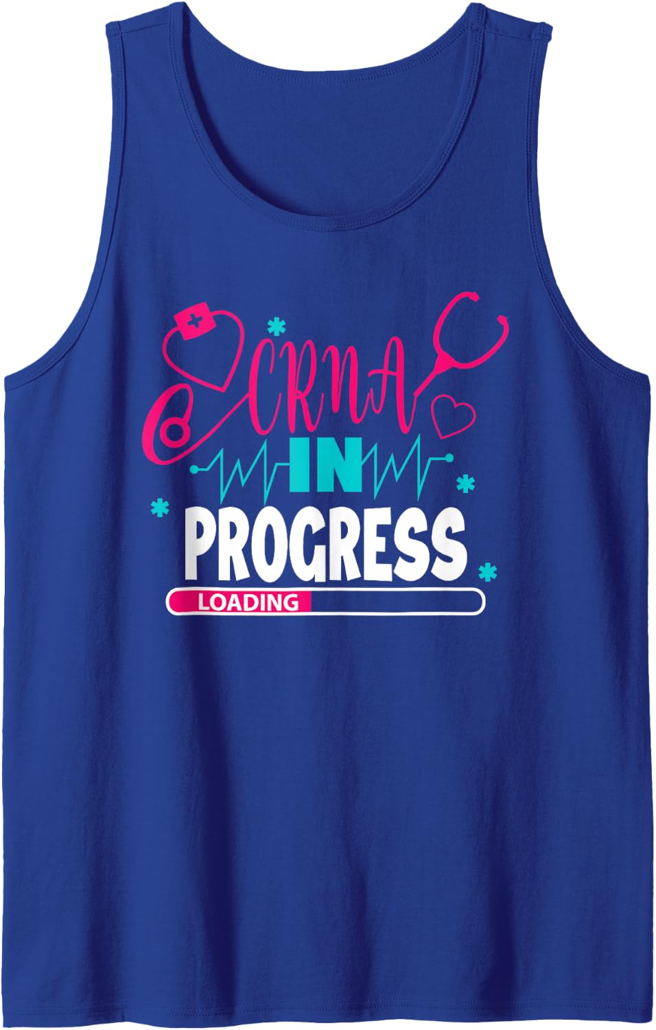 CRNA in Progress Nursing School Student Future Nurse Life Sleeveless Tank Top - Royal Blue