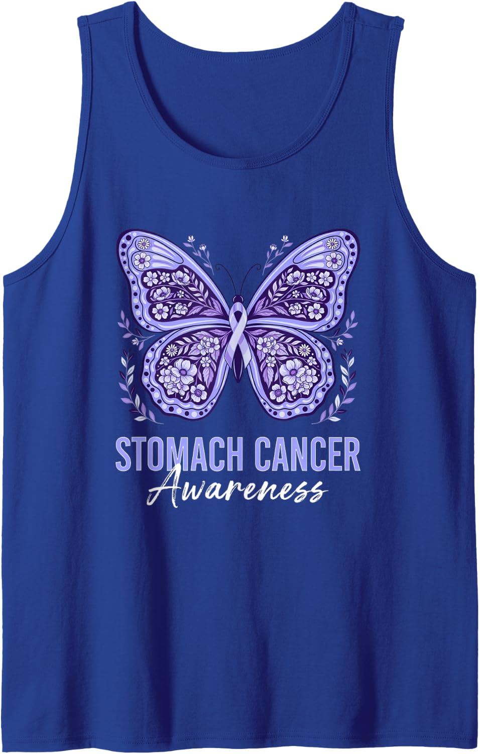 Stomach Cancer Awareness Ribbon Gastric Battler Sleeveless Tank Top - Royal Blue