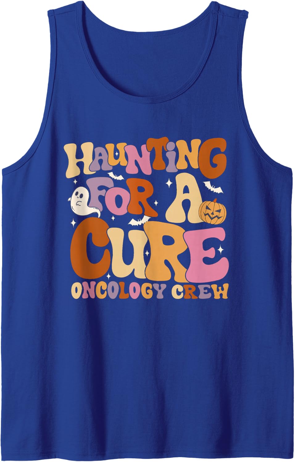 Haunting for A Cure Oncology Crew Halloween Pedi Onc Crew Sleeveless Tank Top - Royal Blue