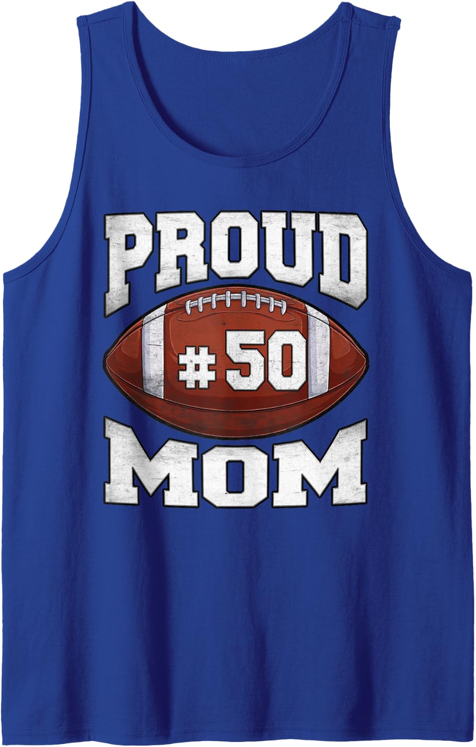 Jersey Number 50 Proud Mom Football Lineman Player Tank Top - Royal Blue