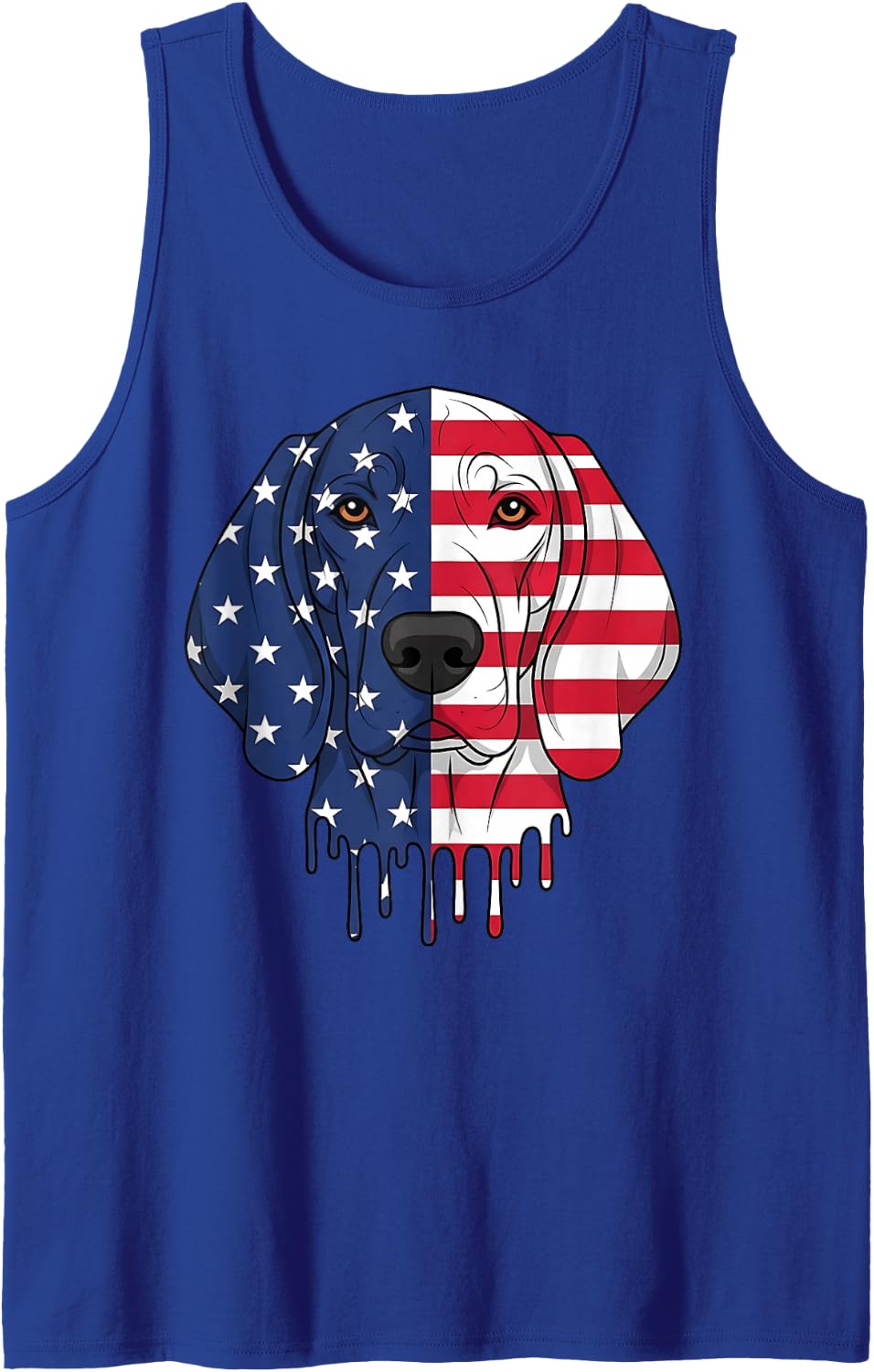 4th of July Plott Hound Dog American Flag Patriotic Tank Top - Royal Blue