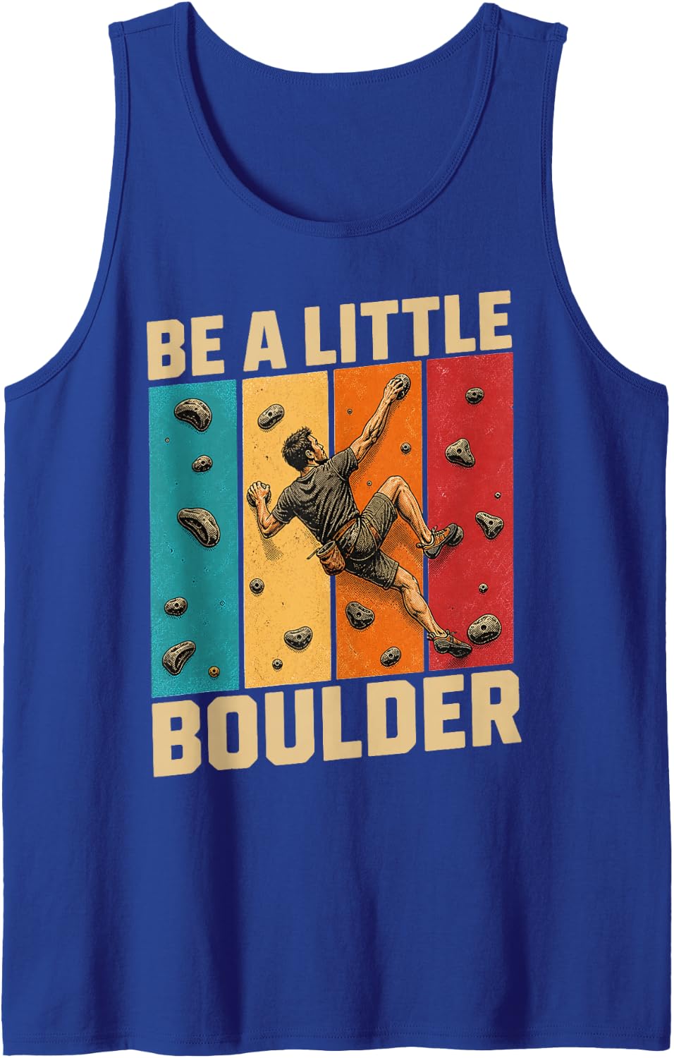 Vintage Climbing Gym Boulderer Sleeveless Tank Top - Royal Blue