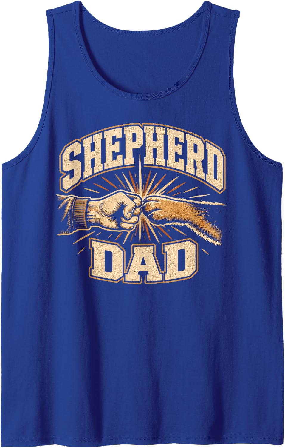 Men's Shepherd Dad Fist Bump Fatherhood Pride Sleeveless Tank Top - Royal Blue