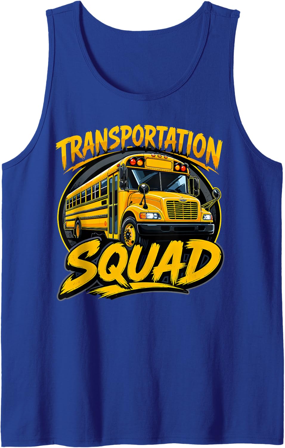 Transportation Squad Funny School Bus Driver Sleeveless Tank Top - Royal Blue