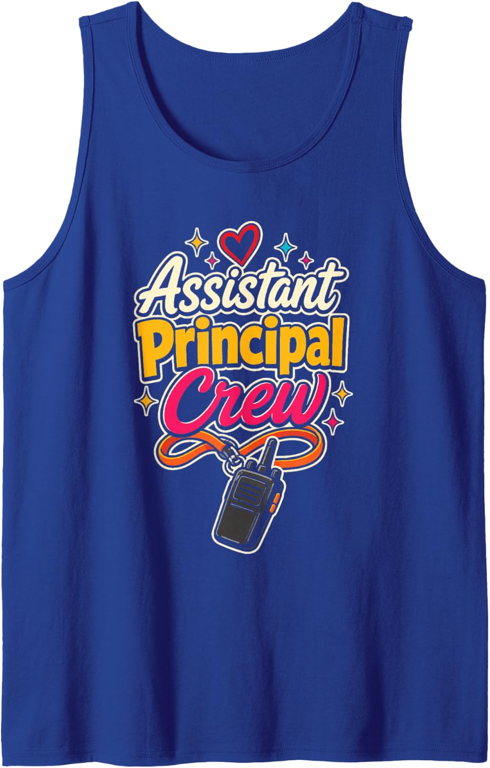 Assistant Principal Crew Elementary School Office Staff Sleeveless Tank Top - Royal Blue