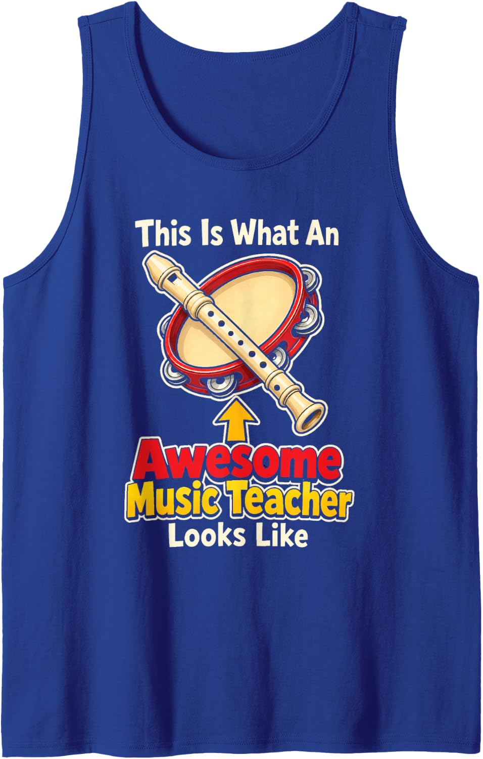 Music Teacher Gift Elementary School Awesome Looks Like Sleeveless Tank Top - Royal Blue