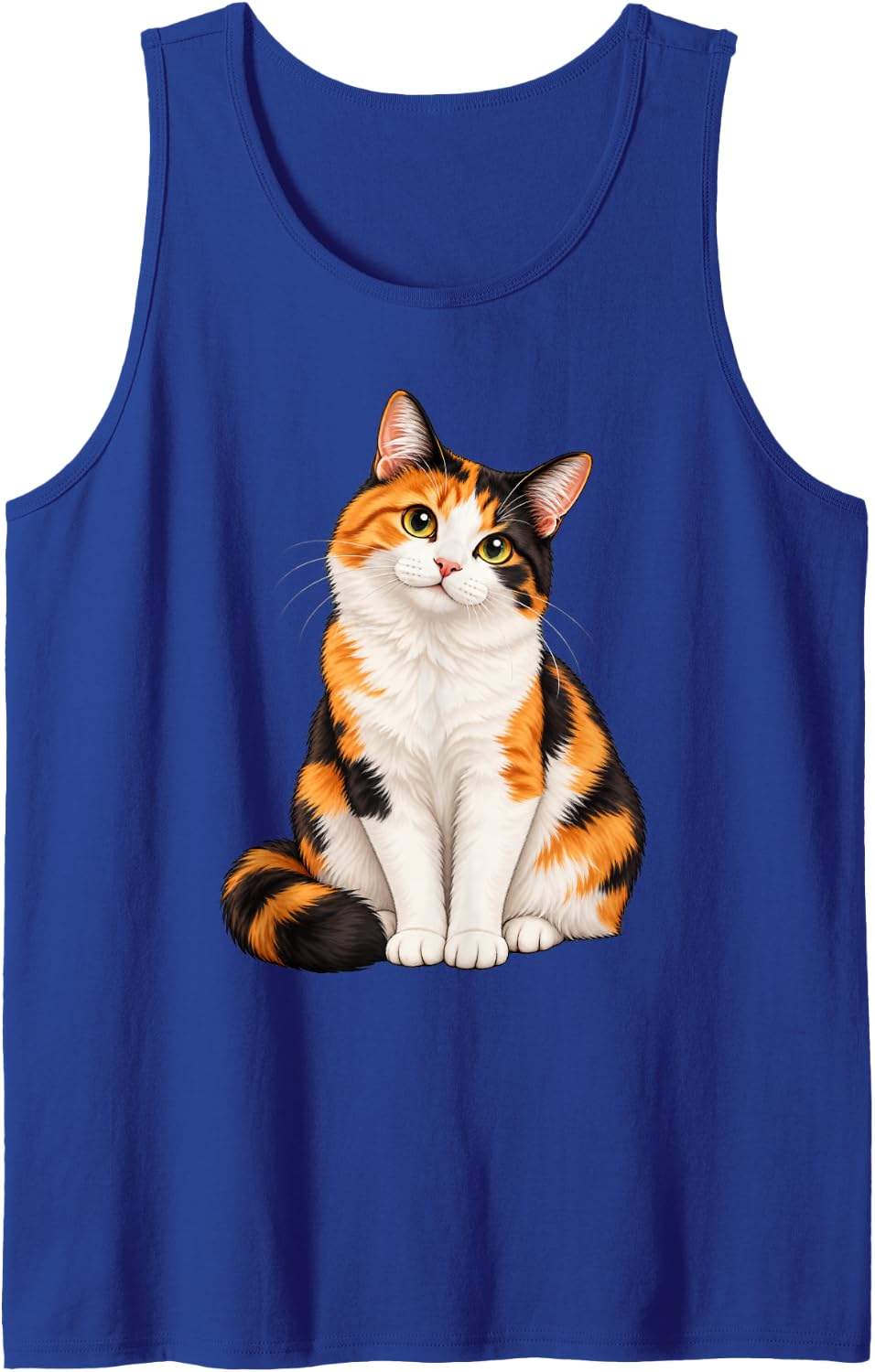Calico Cat Cute Cat Lover Sleeveless Tank Top - Royal Blue