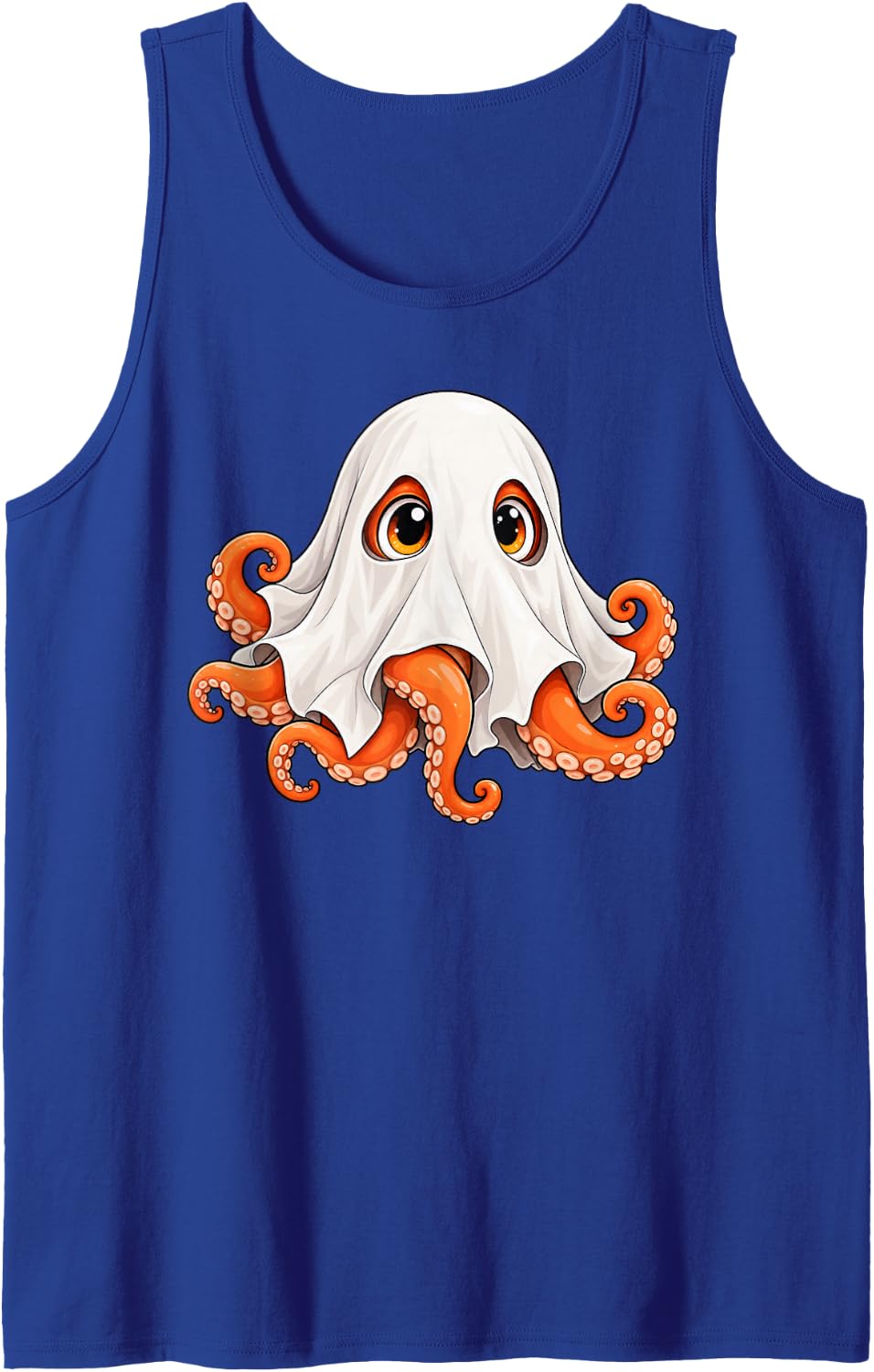Octopus Ghost Halloween Sleeveless Tank Top - Royal Blue