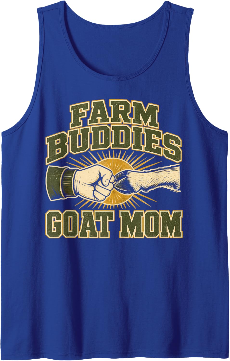 Farm Buddies Goat Mom Goats Sleeveless Tank Top - Royal Blue