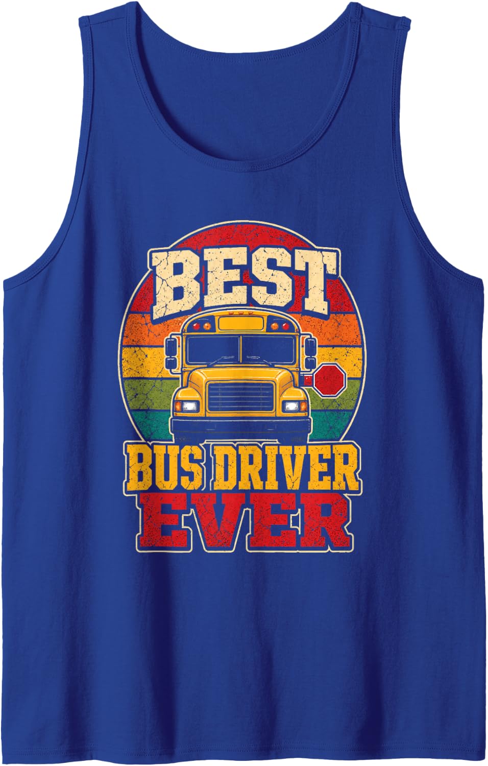 School Bus Driver Gift Retro Appreciation Elementary Sleeveless Tank Top - Royal Blue