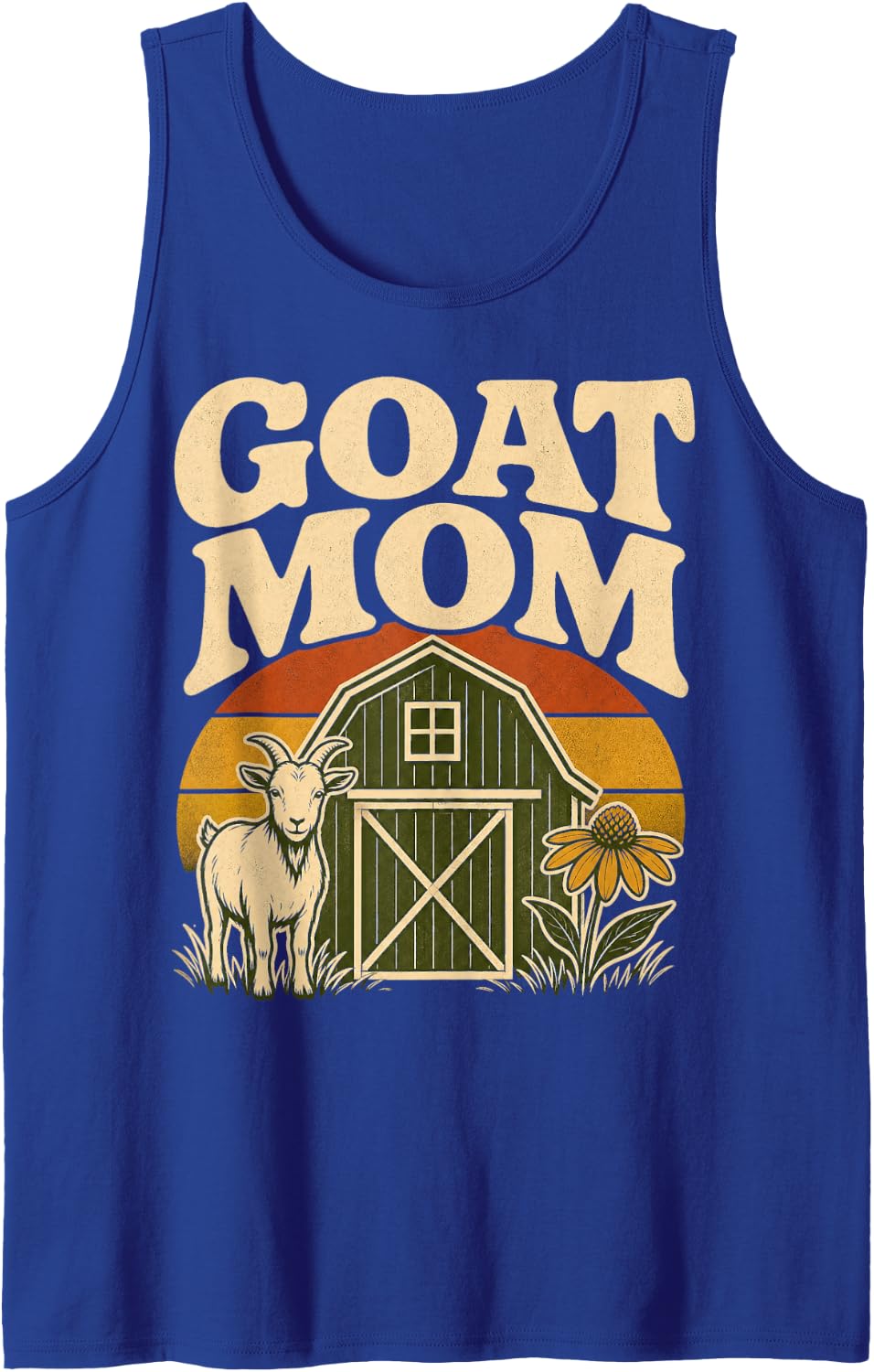 Goat Mom Barnyard Mother Sleeveless Tank Top - Royal Blue