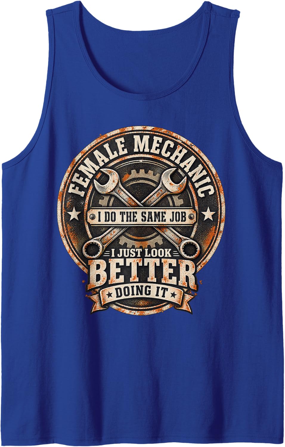 Female Mechanic Girl Funny Mechanic Women Mechanics Girl Sleeveless Tank Top - Royal Blue