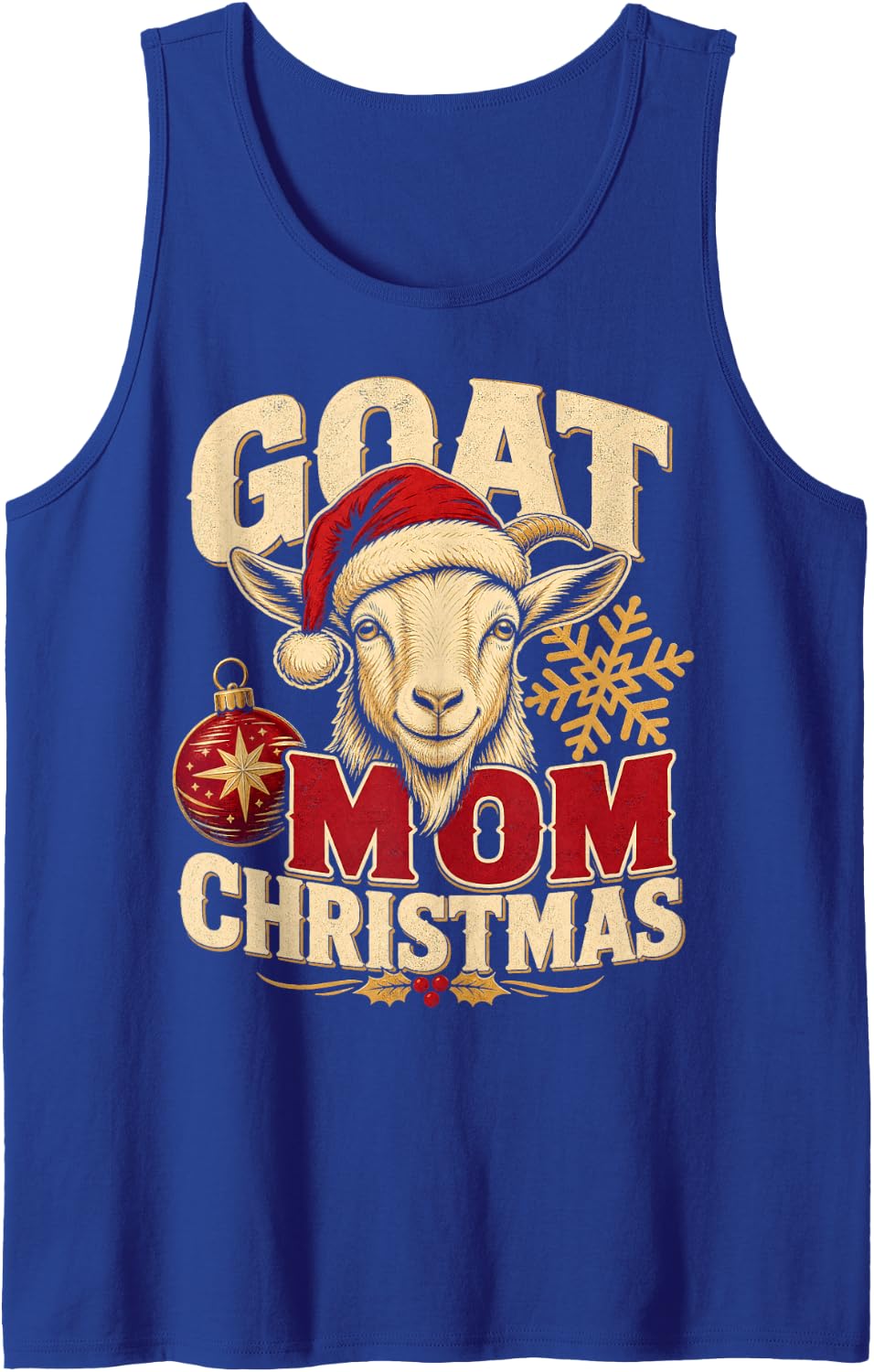 Goat Mom Christmas Holiday Sleeveless Tank Top - Royal Blue