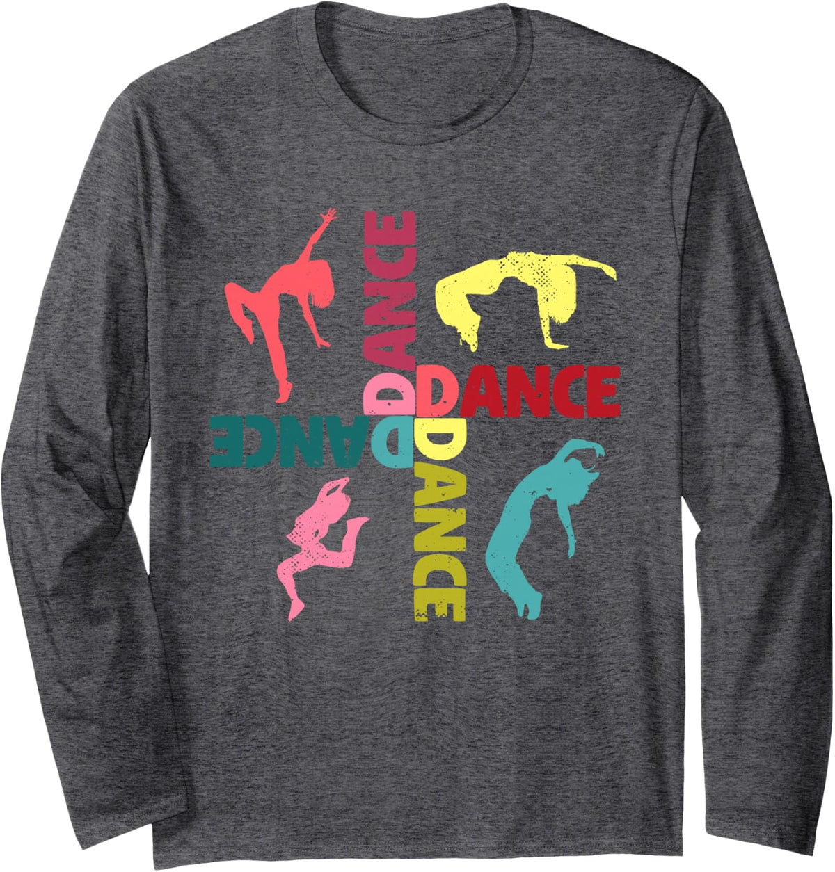 Cool Dance Men Women Girls Ballroom Lyrical Hip Hop Dancing Long Sleeve T-Shirt - Adult Unisex Dark Heather Grey
