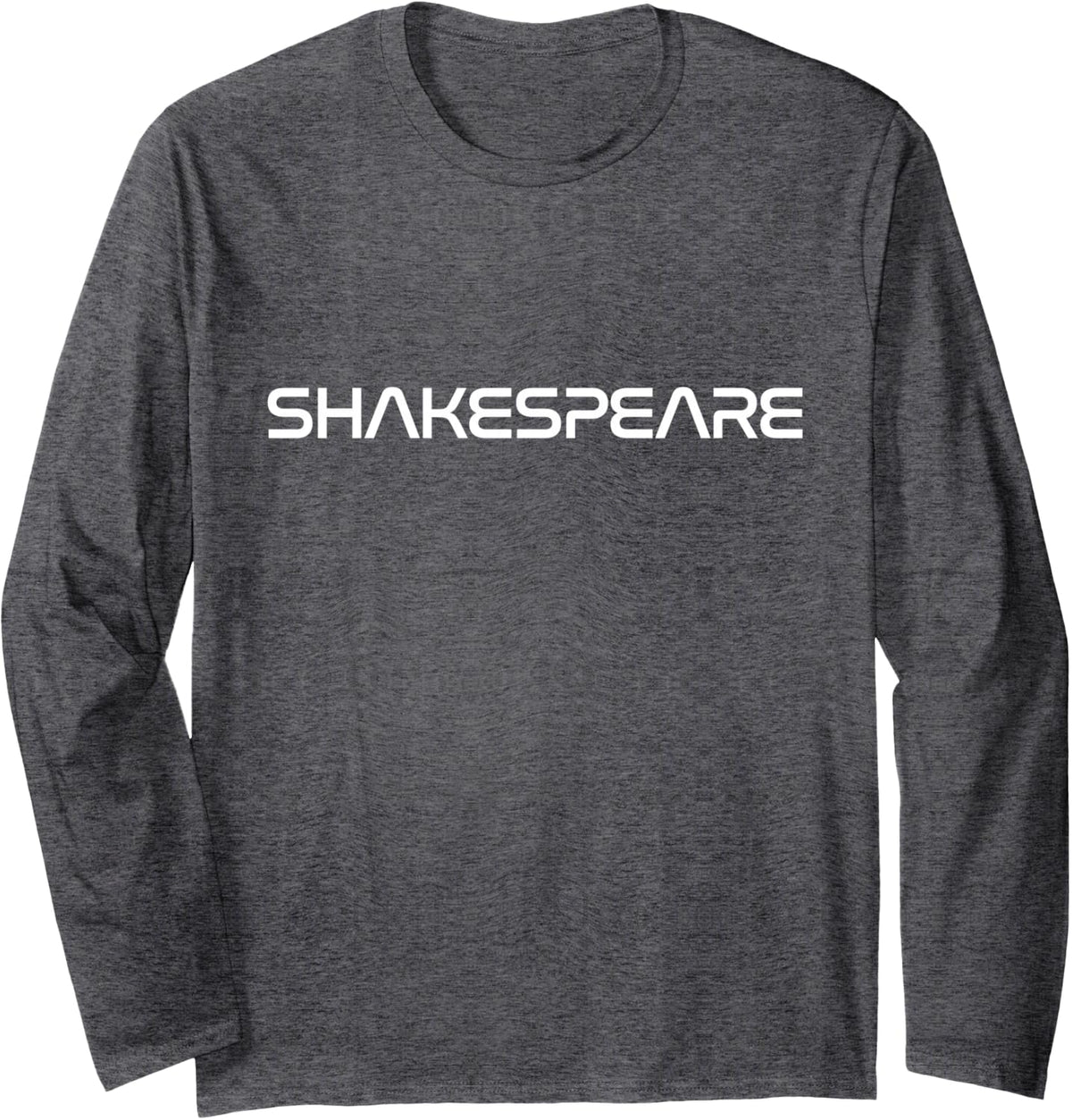 Trendy Shakespeare in Space Long Sleeve T-Shirt - Adult Unisex Dark Heather Grey