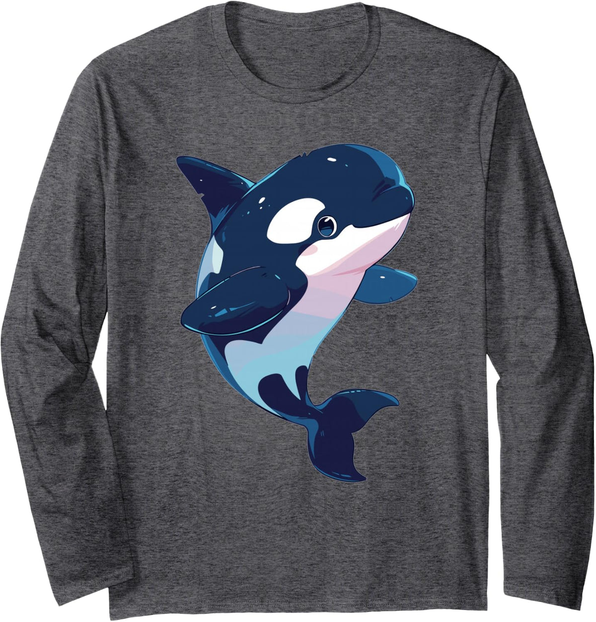 Orcas Orca Long Sleeve T-Shirt - Adult Unisex Dark Heather Grey