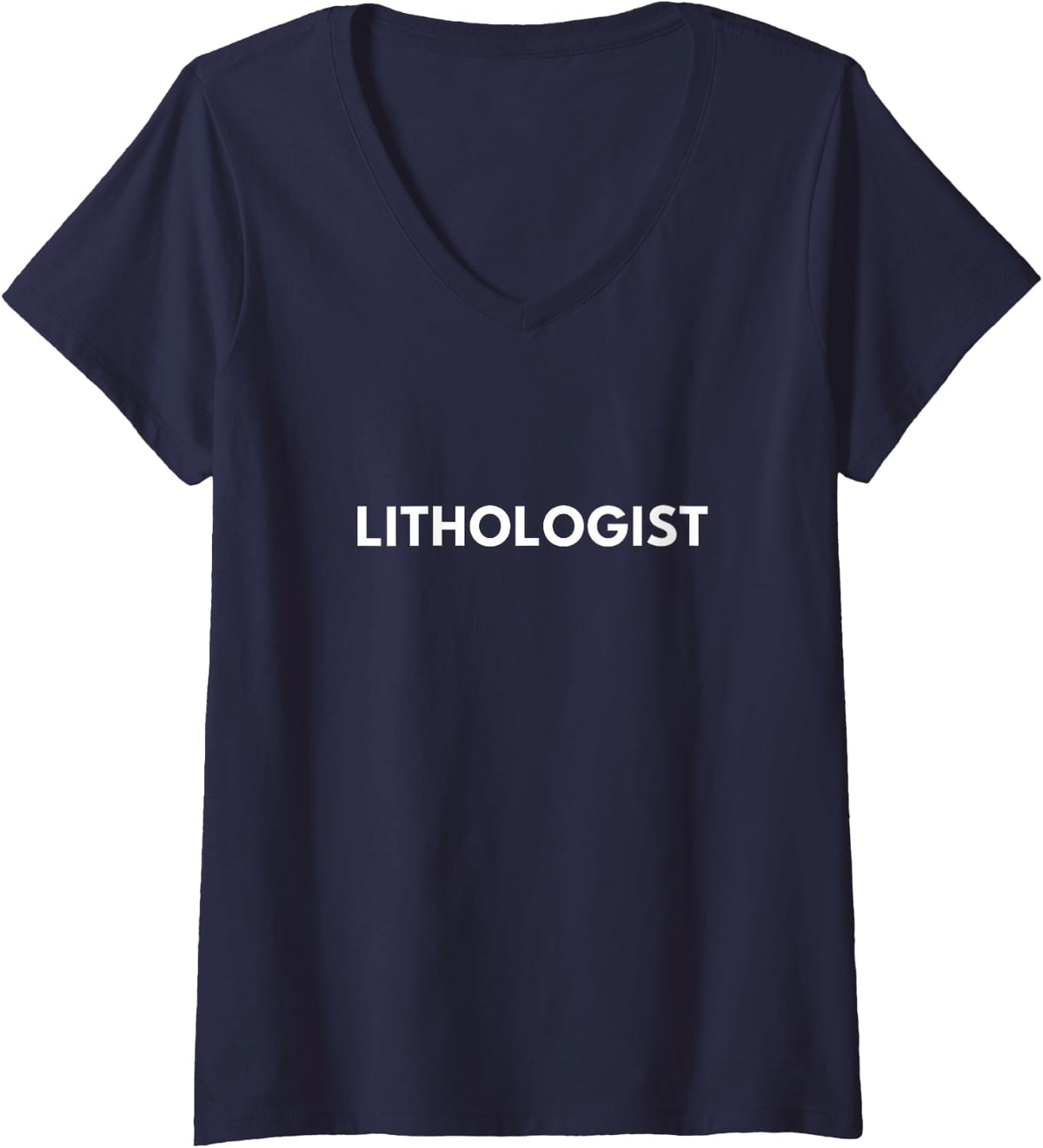 Women's Lithologist V-Neck T-Shirt - Navy Blue