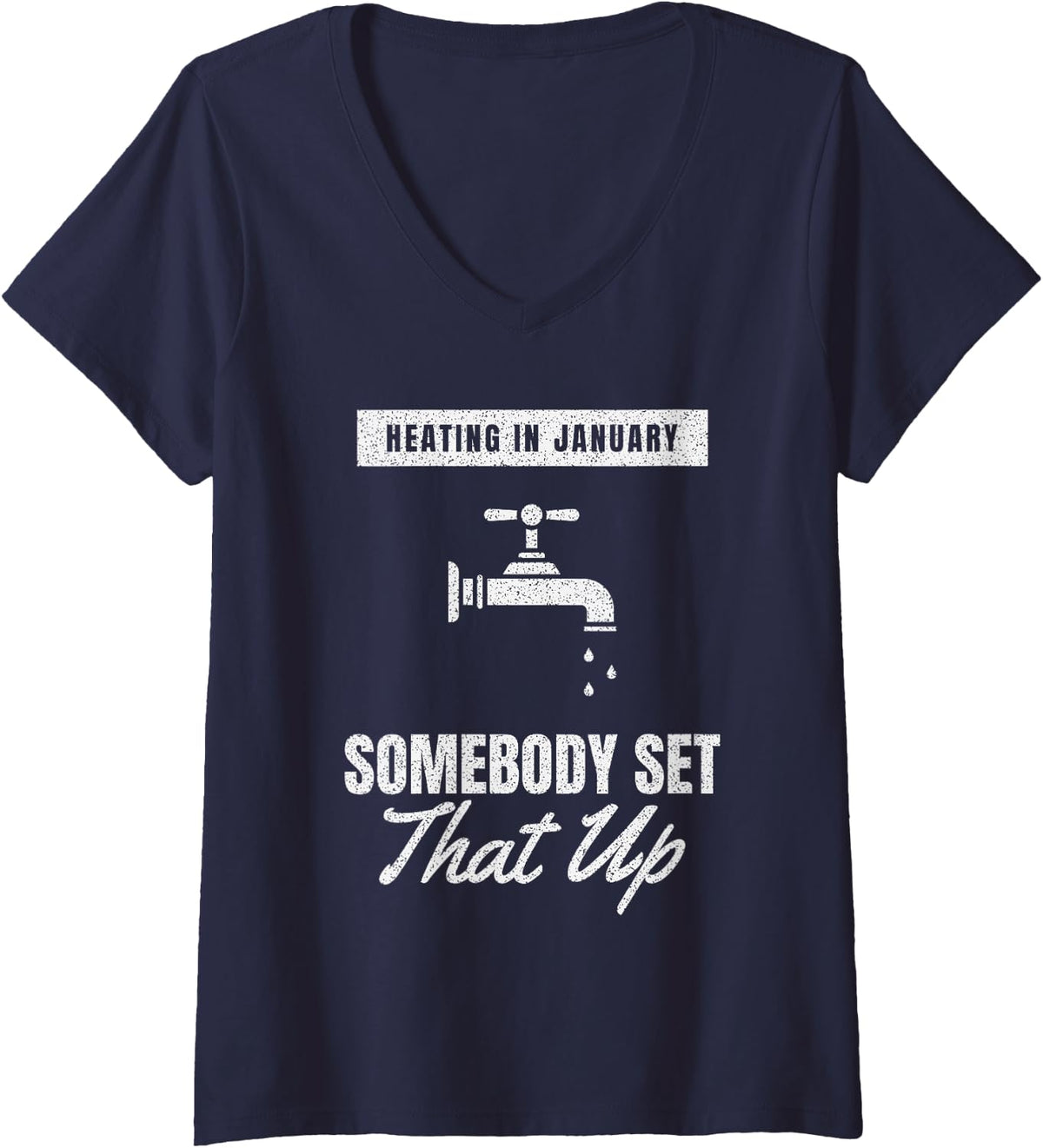 Women's Done Properly Pipe Work Trade Work Plumber V-Neck T-Shirt - Navy Blue