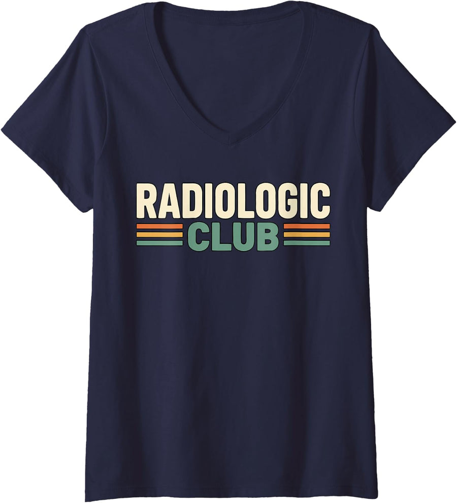 Women's Vintage Radiologic Team Rad Tech V-Neck T-Shirt - Navy Blue