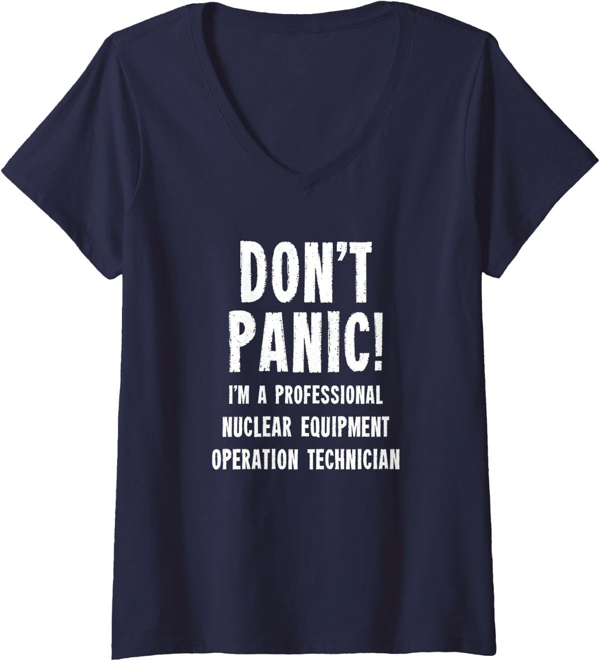 Women's Nuclear Equipment Operation Technician V-Neck T-Shirt - Navy Blue