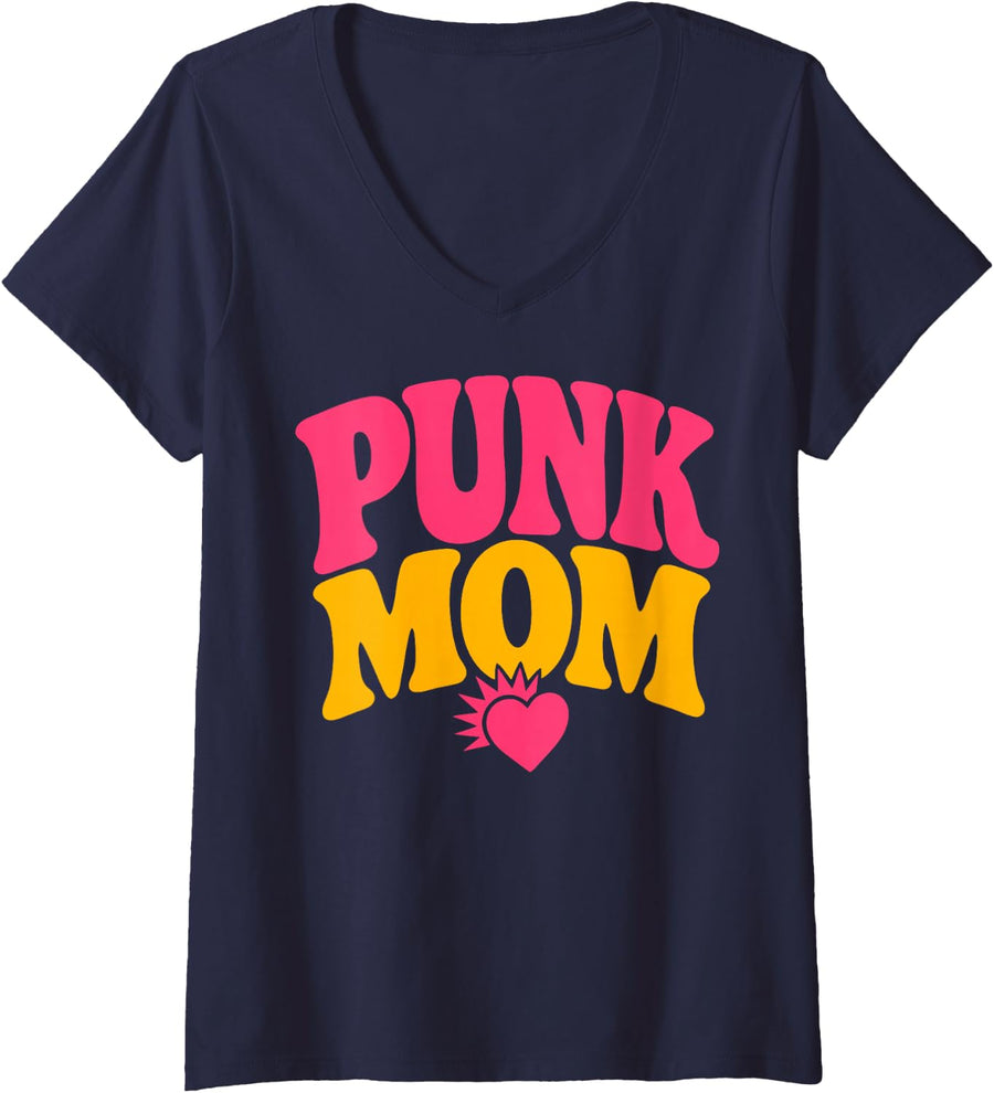 Women's Punk Rock Woman Alternative Music V-Neck T-Shirt - Navy Blue