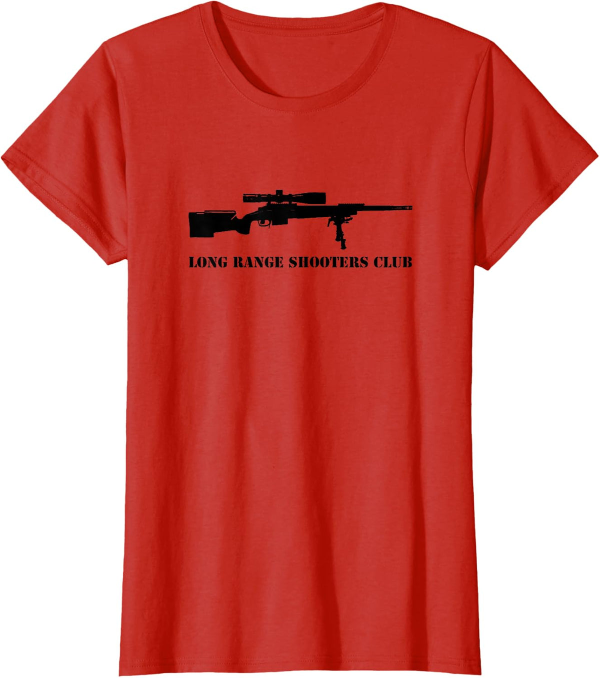 Long Range Shooters Club Shirt, Scoped Rifle Precision Snipe T-Shirt - Red