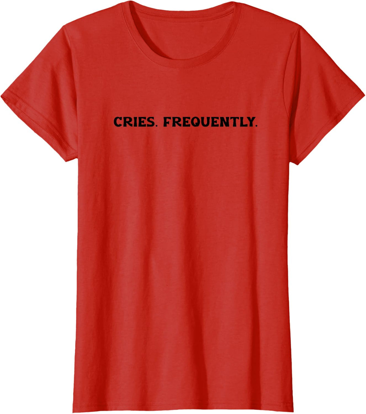 Cries. Funny graphic crying tee T-Shirt - Red