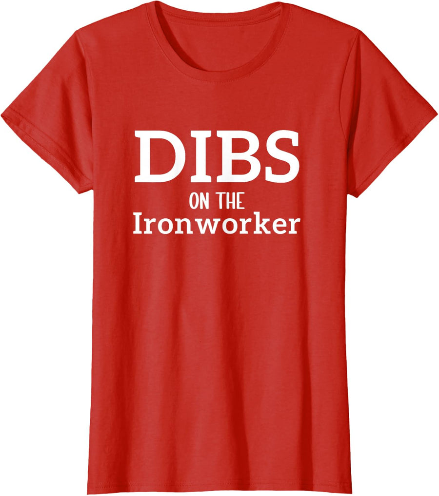 Women's Ironworker Wife Husband Anniversary Funny Ironworker T-Shirt - Red