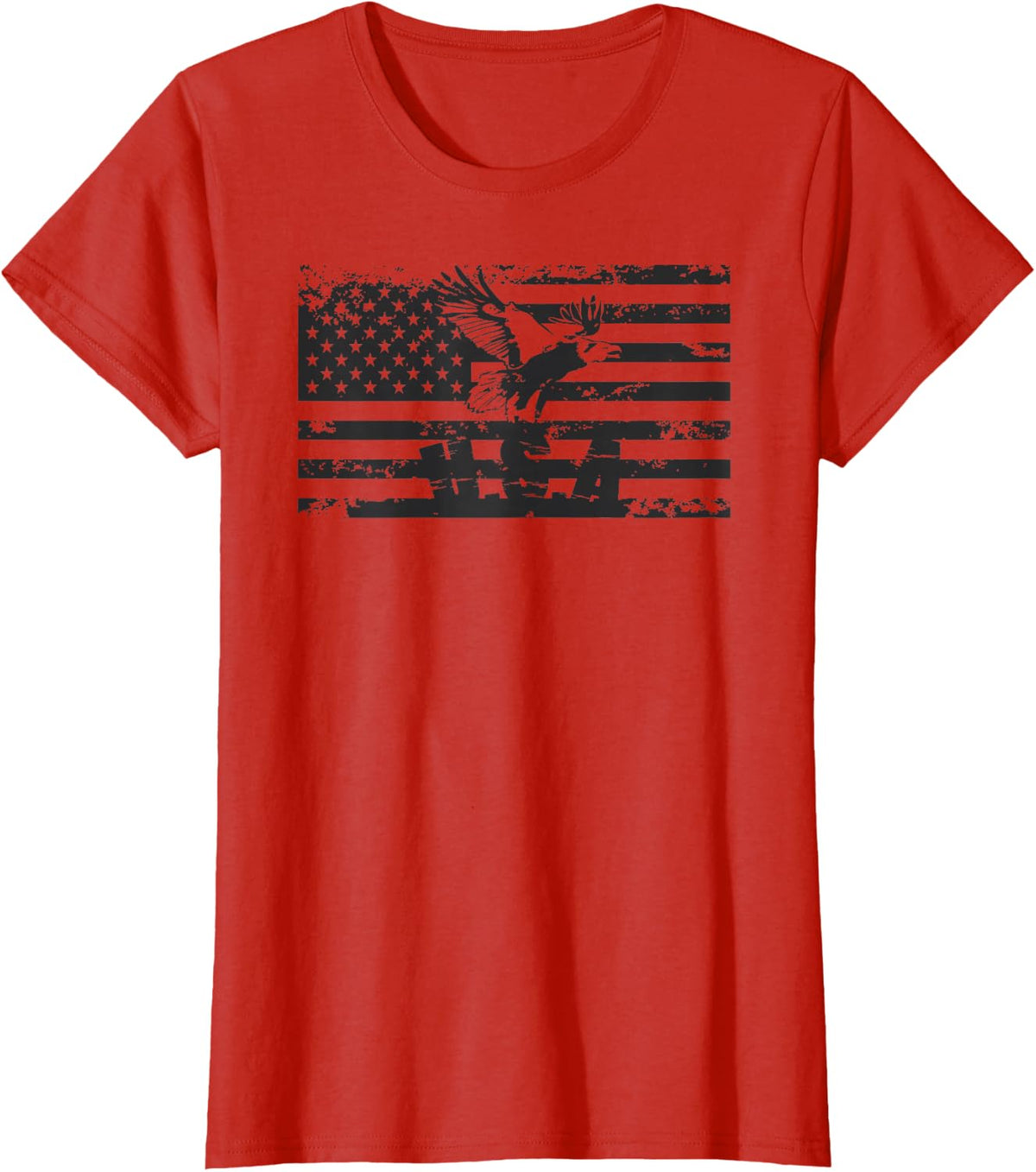 American Flag Eagle USA Patriot Military T-Shirt Men Women T-Shirt - Red