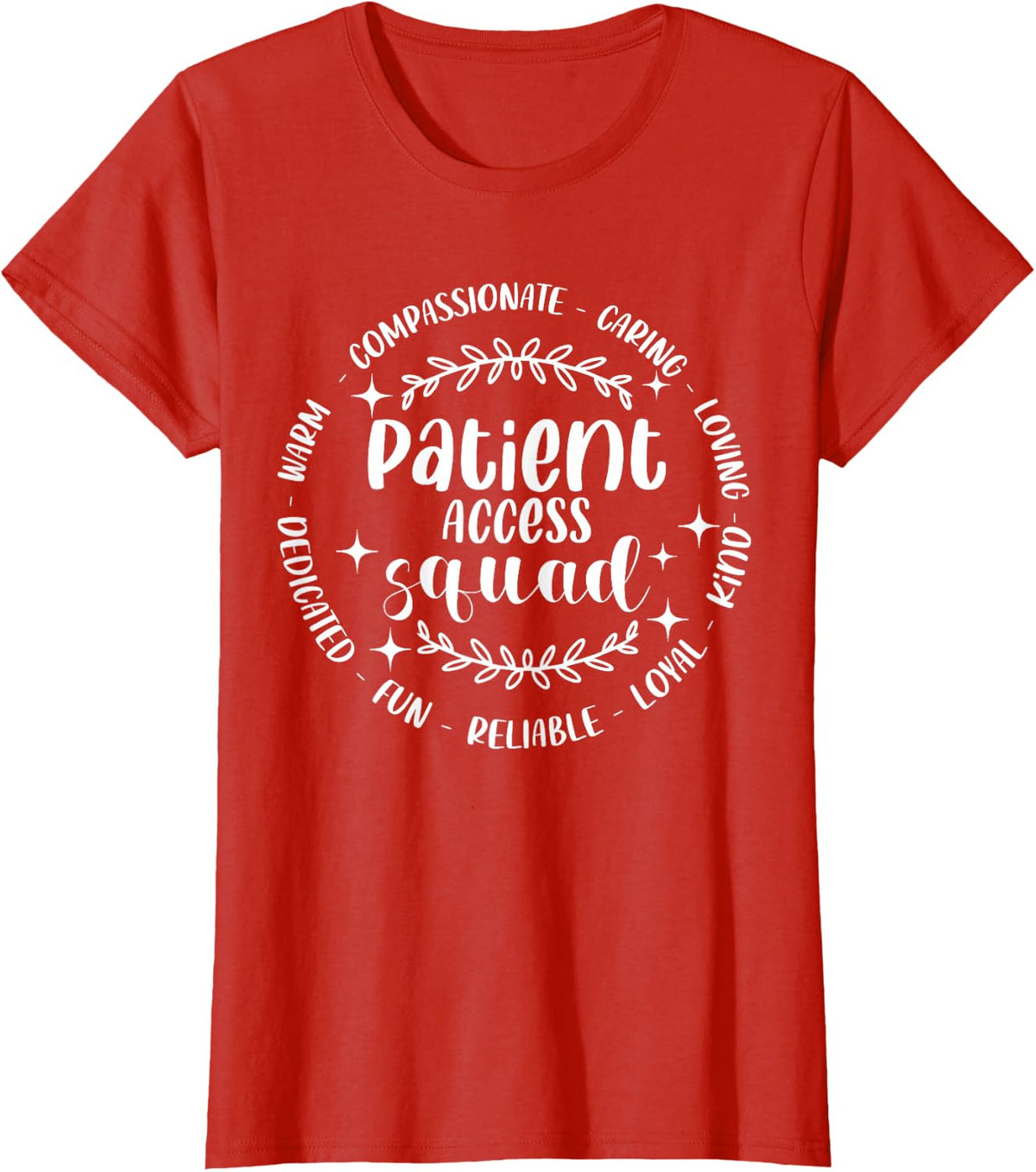 Patient Access Squad Patient Care Technician Tee T-Shirt for Healthcare Workers - Red