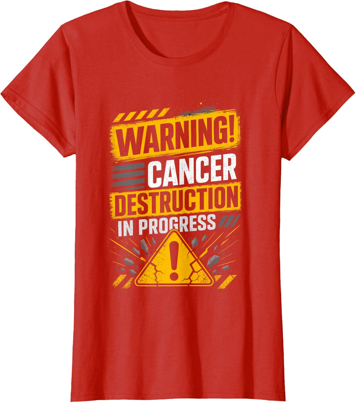 Warning! Cancer Destruction in Progress Oncology Nurse T-Shirt - Red