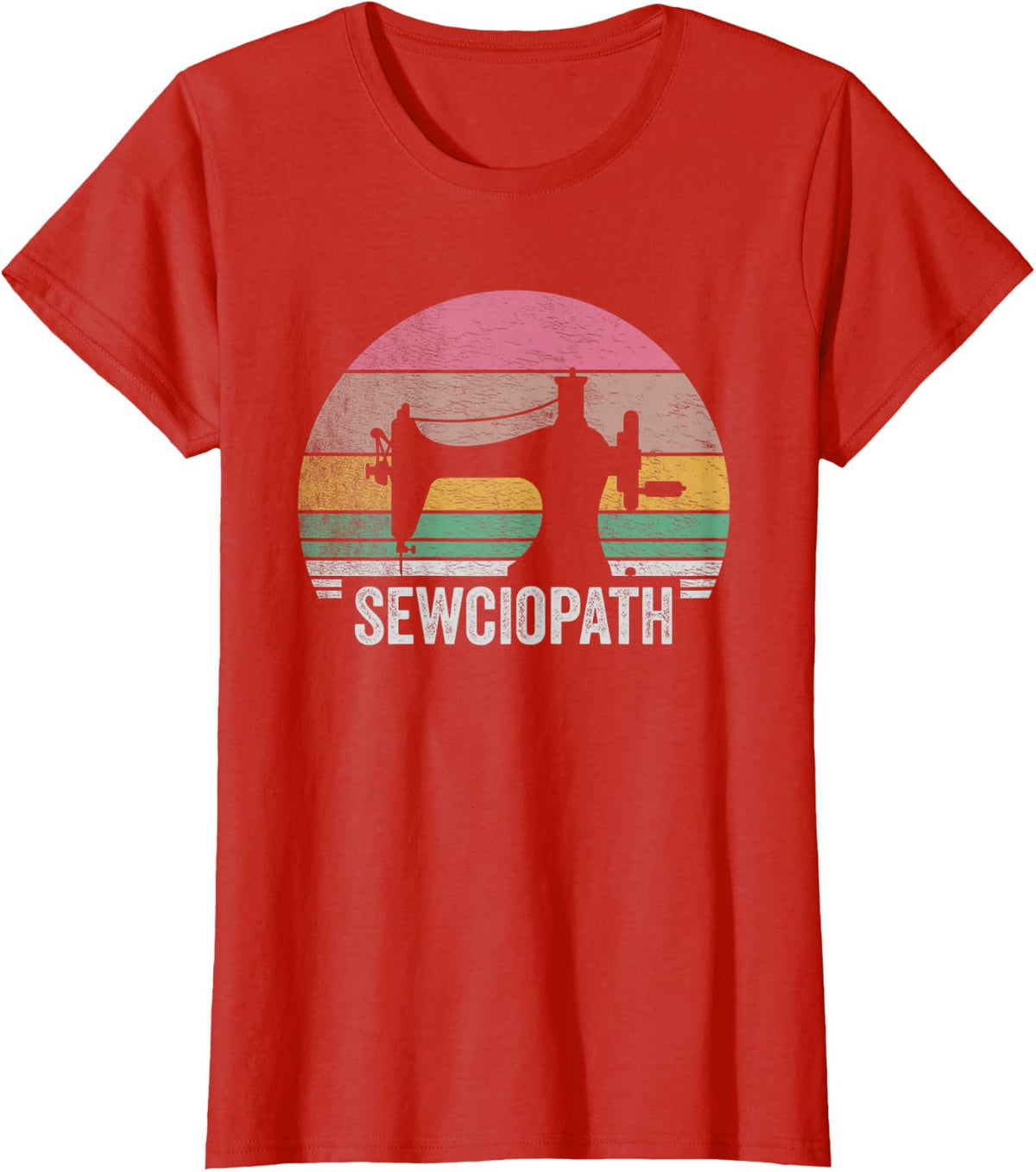 Vintage Sewciopath Funny Sewing Lover Quilter Sewing Machine T-Shirt - Red