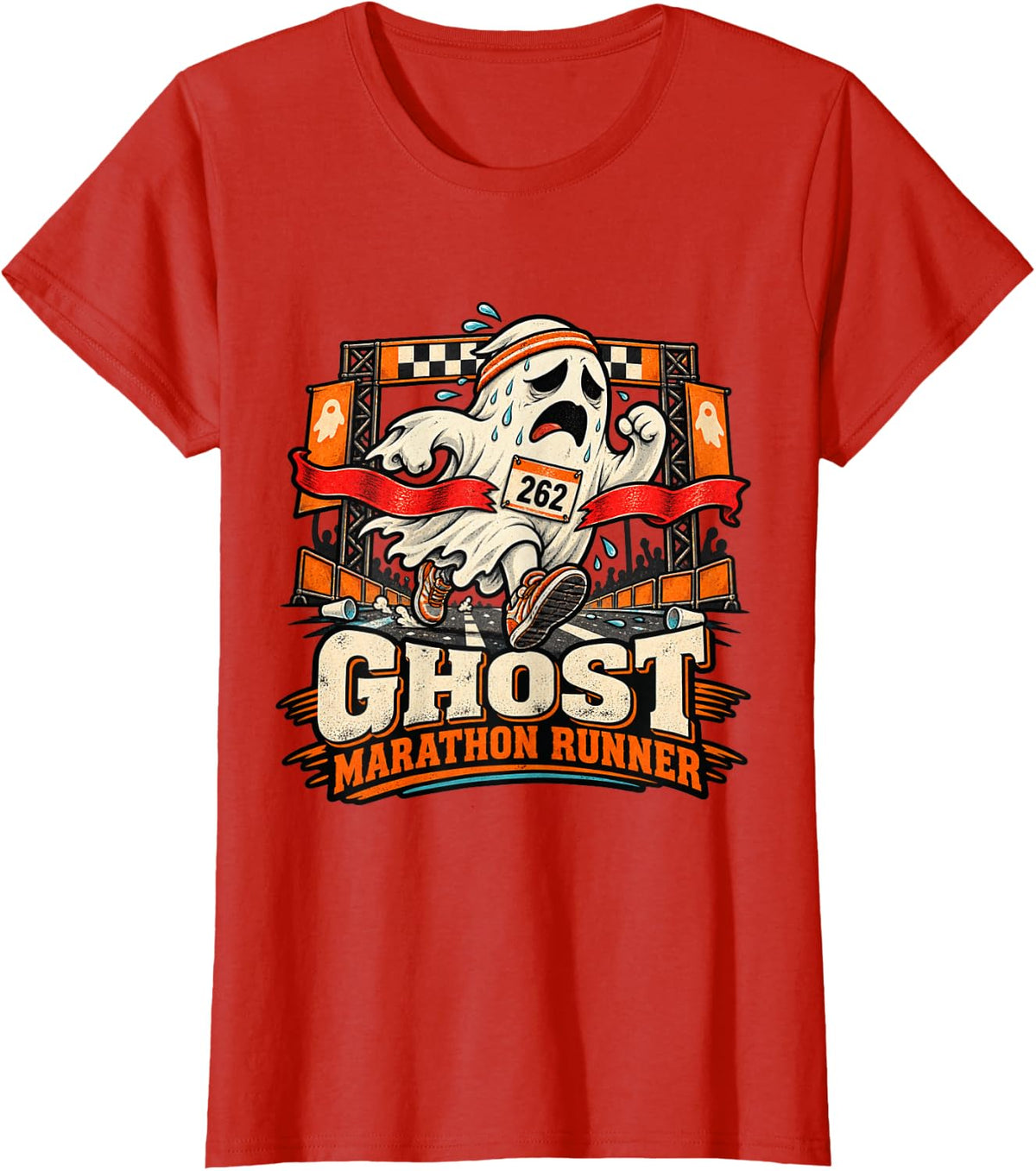 Ghost Finish Line Runner T-Shirt - Red