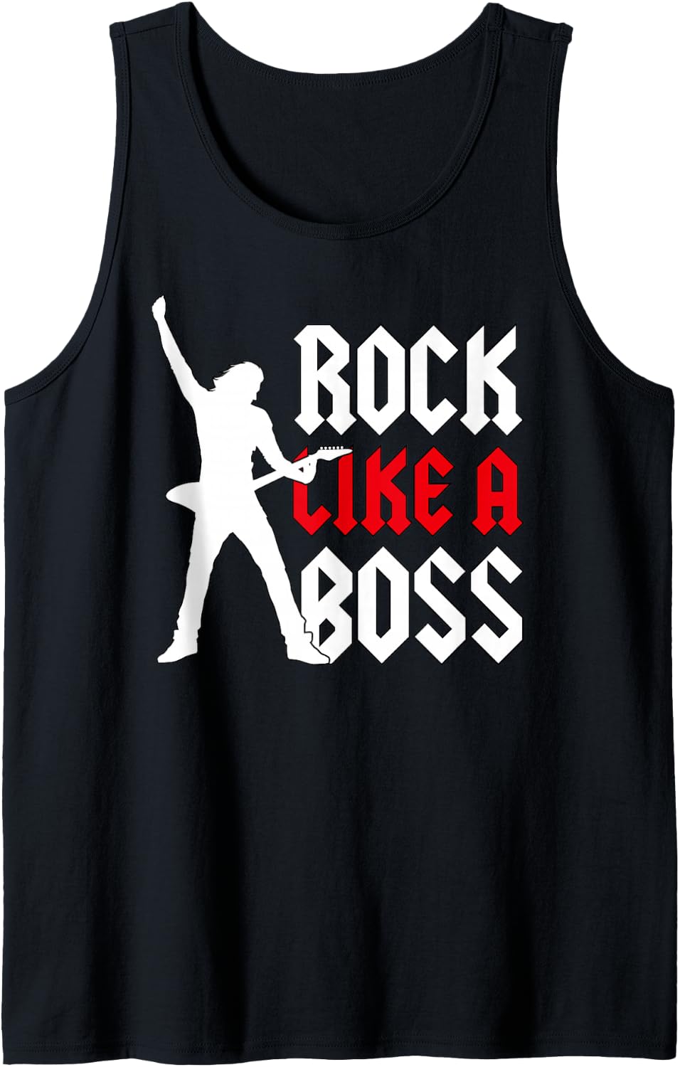 Mens Lead Guitarist Rock Music Hardrock Band Rock Like A Boss Tank Top - Black