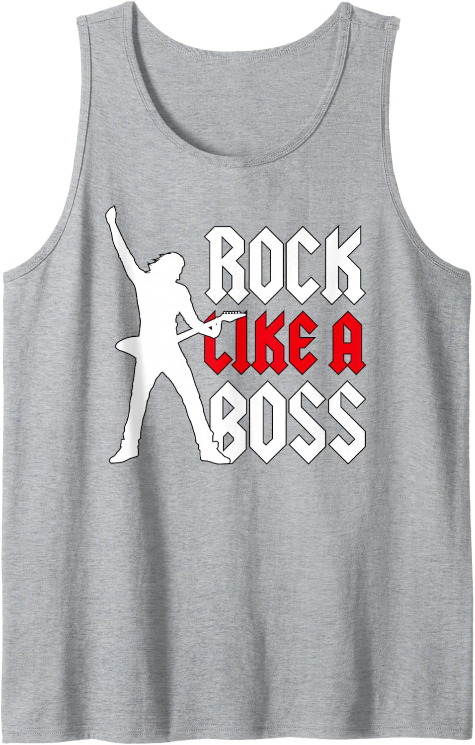 Mens Lead Guitarist Rock Music Hardrock Band Rock Like A Boss Tank Top - Heather Grey