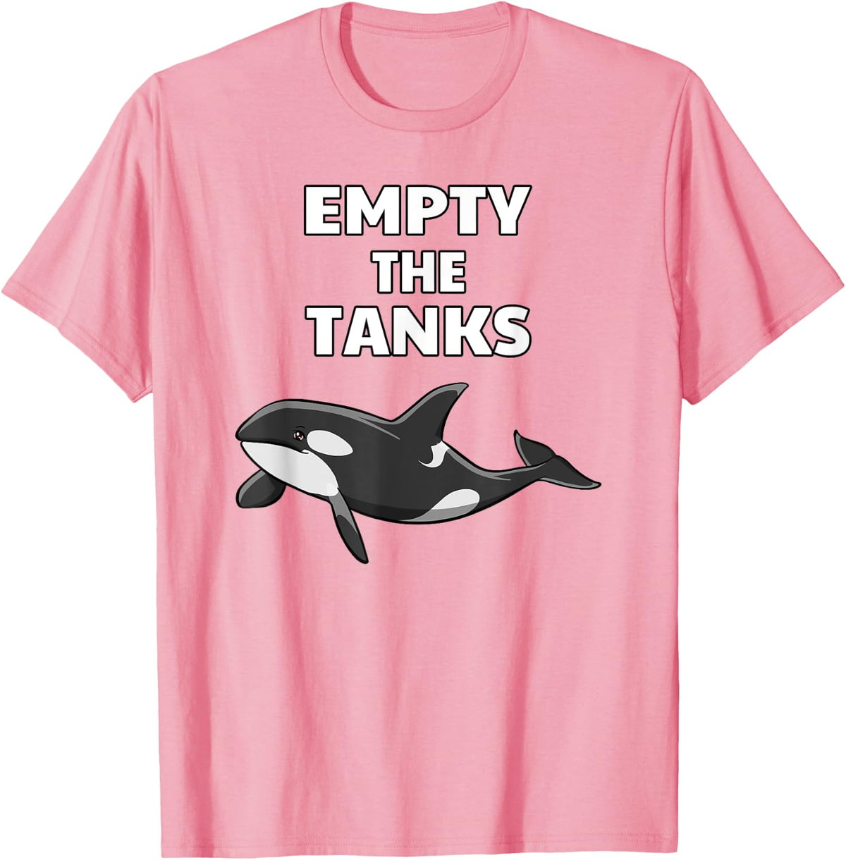 Empty the Tanks Orca T-Shirt Activist Orca Lover Tee Gift - Pink