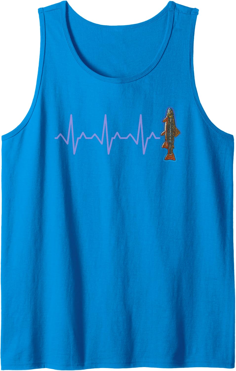 Steelhead Trout Heartbeat Trout Fishing Tank Top - Sapphire Blue