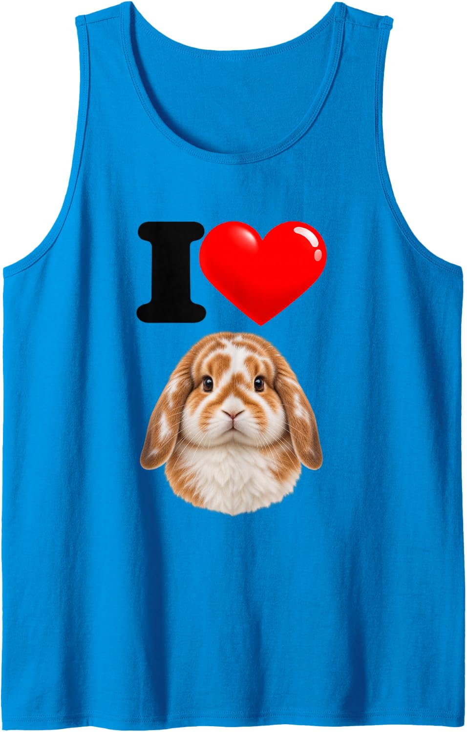 I Love Holland Lop Rabbit Cute Pet Lover Sleeveless Tank Top - Sapphire Blue