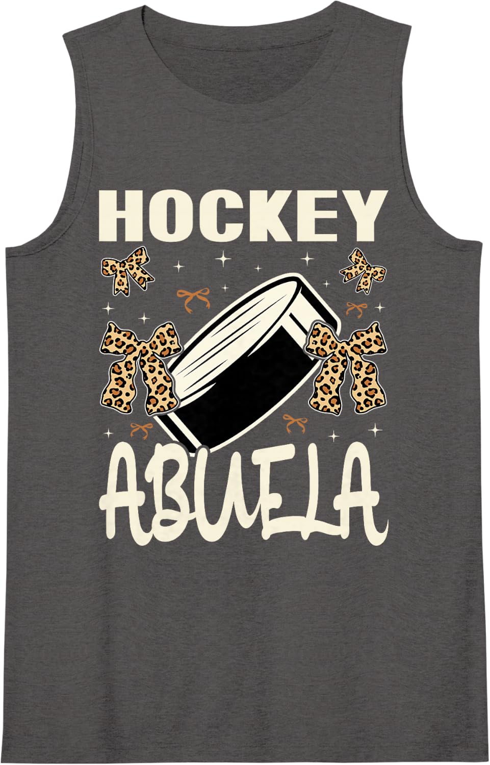 Women's Hockey Lover Player Cute Grandma Grandmother Women Abuela Tank Top - Dark Heather Grey